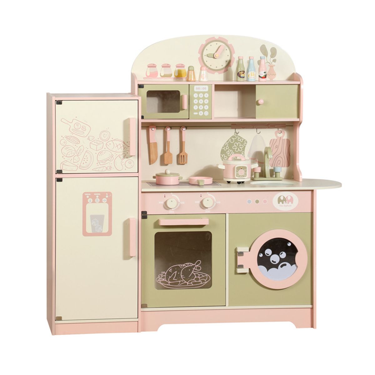 TATEE - Cocina Infantil de Madera Juguetes kitchen toys Con luces
