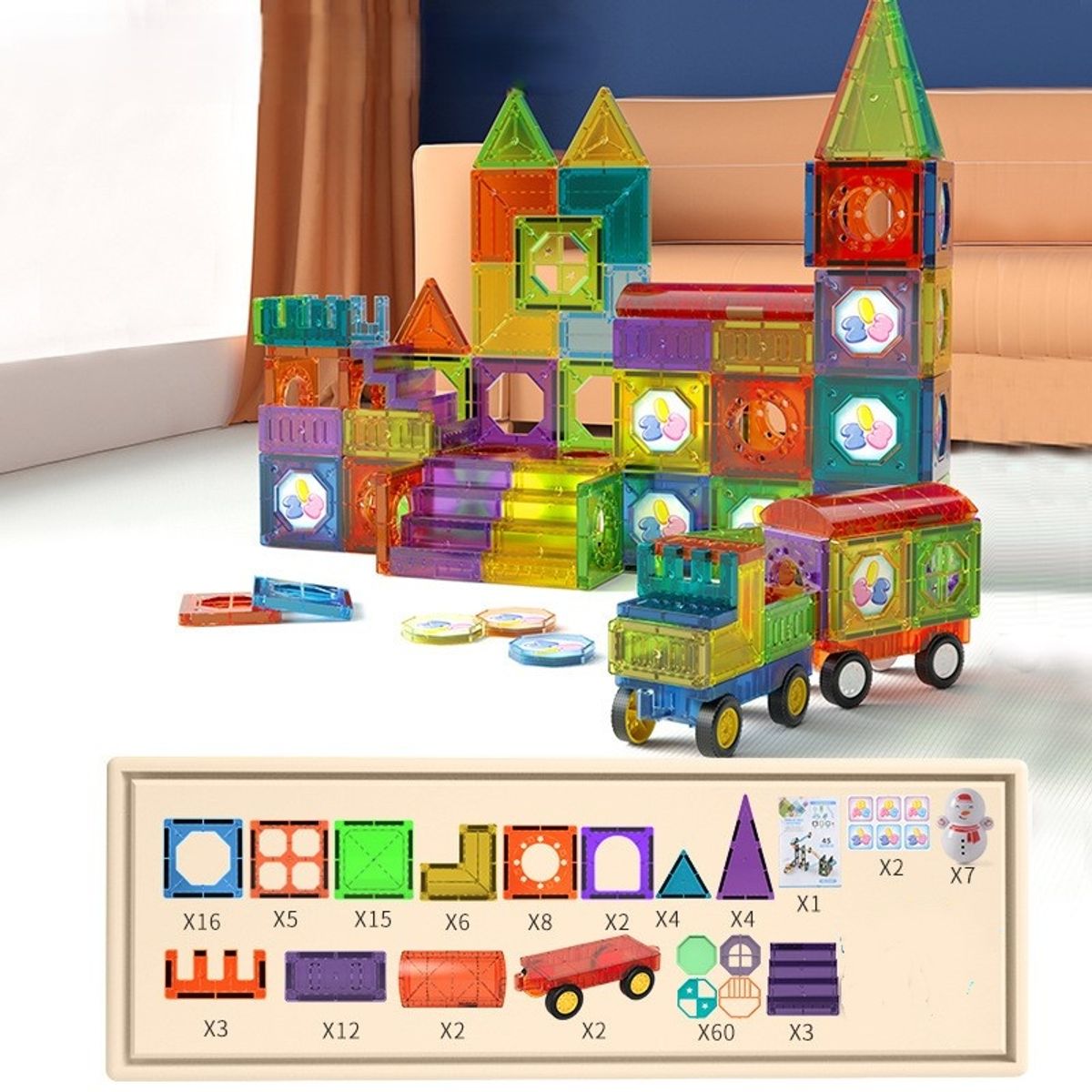 TATEE - 149pcs DIY juguetes Bloques de construcción magnéticos