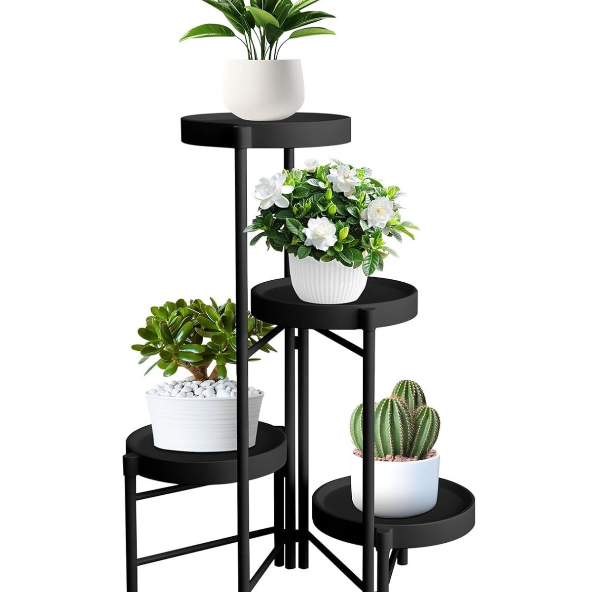ATURE - Set Organizador 4 Pedestal Porta Macetero Desmontable Metal