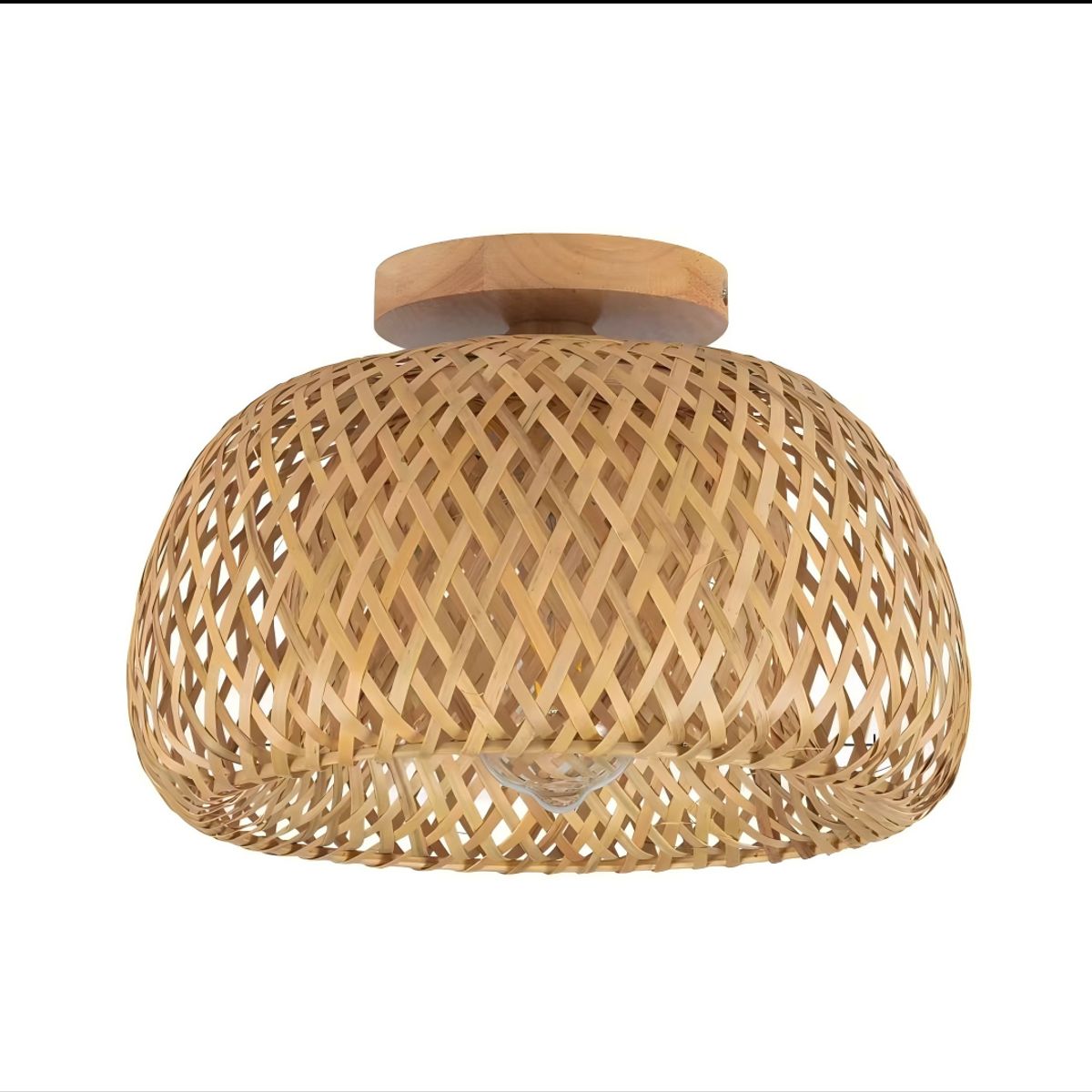 UMEXUS - Lámpara Techo Bambú Retro 30x21cm E27 -Sin ampolleta