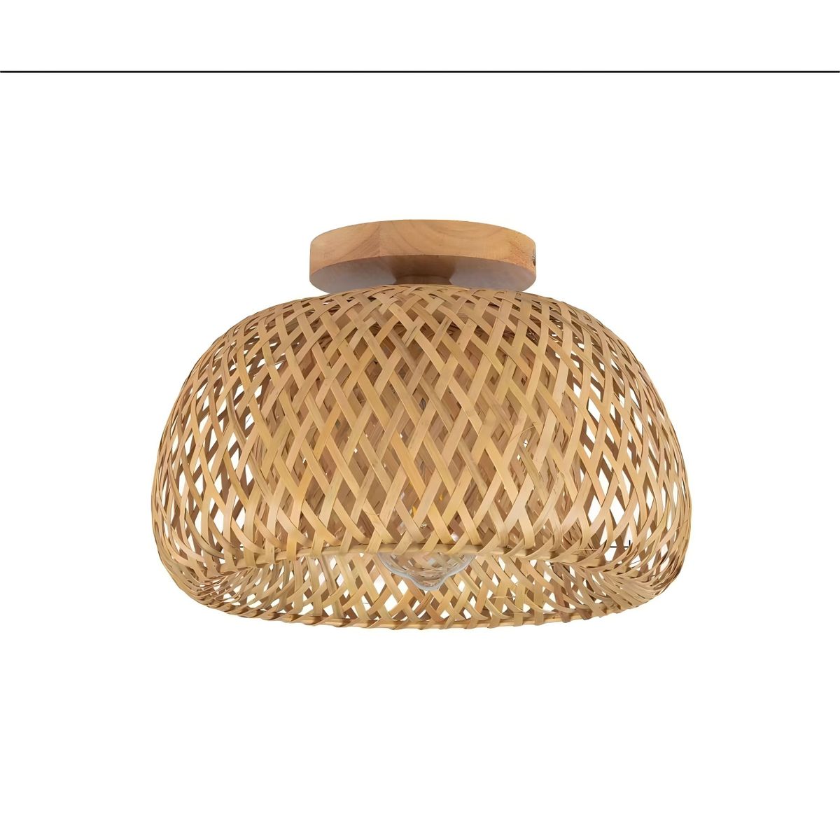 UMEXUS - Lámpara Techo Bambú Retro 30x21cm E27 -Sin ampolleta
