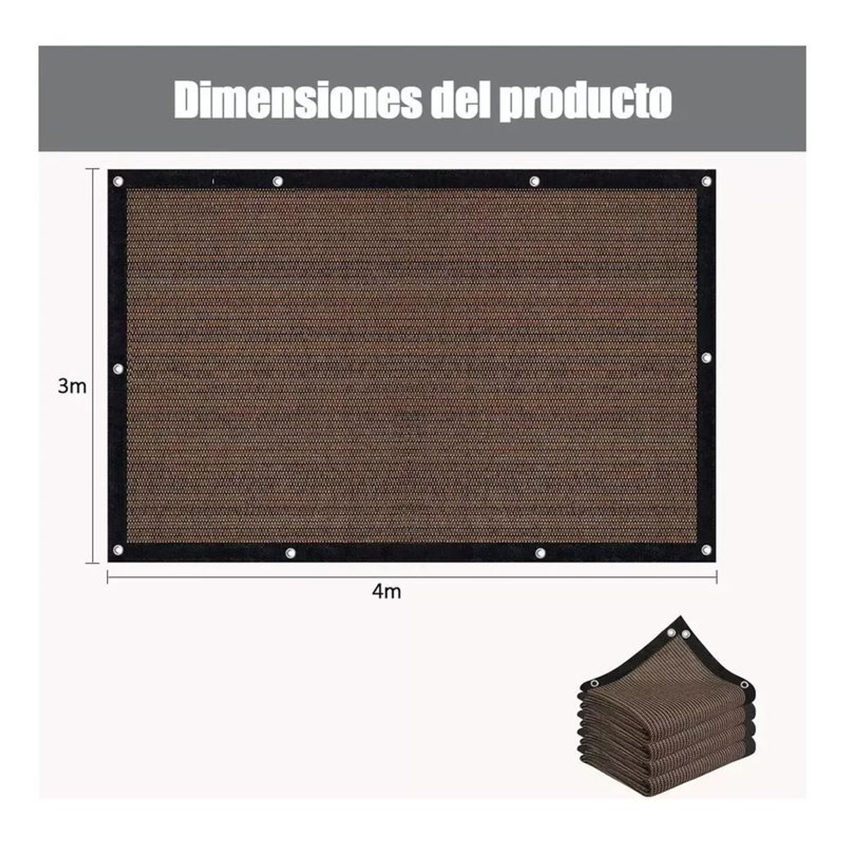 GENERICO - 3x4m Lona De Malla De Sombra Red Bloqu Tasa De Sombreado 95%