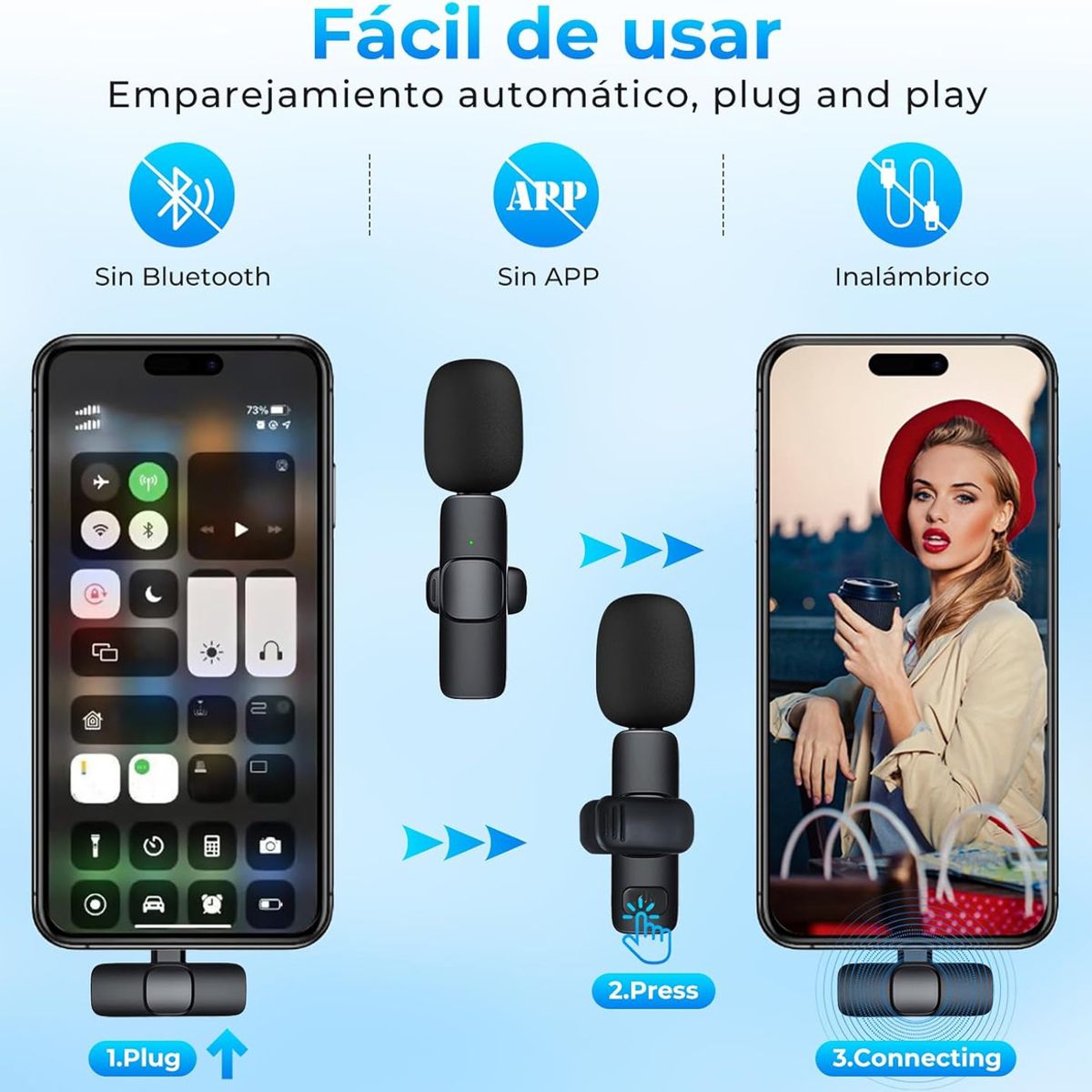 GENERICO - 2pc Micrófonos Lavalier Solapa Inalámbrico Usb-c Pc Celular