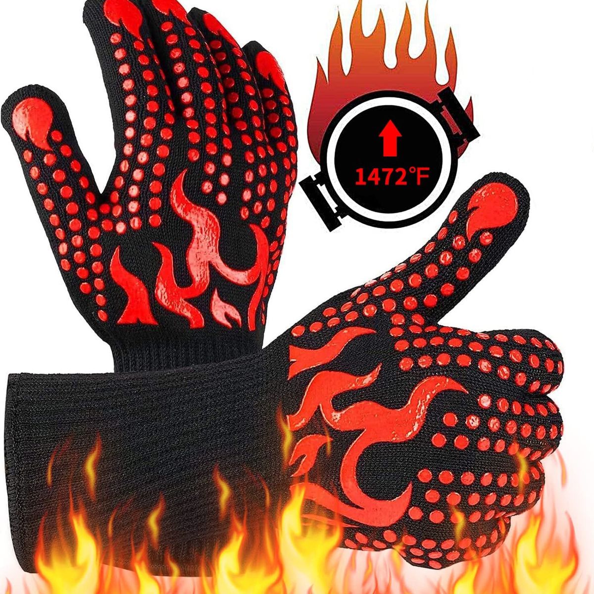 KUANGYE - Guantes Alta Temperatura Cocina Asado Parrilla Bbq Set 2