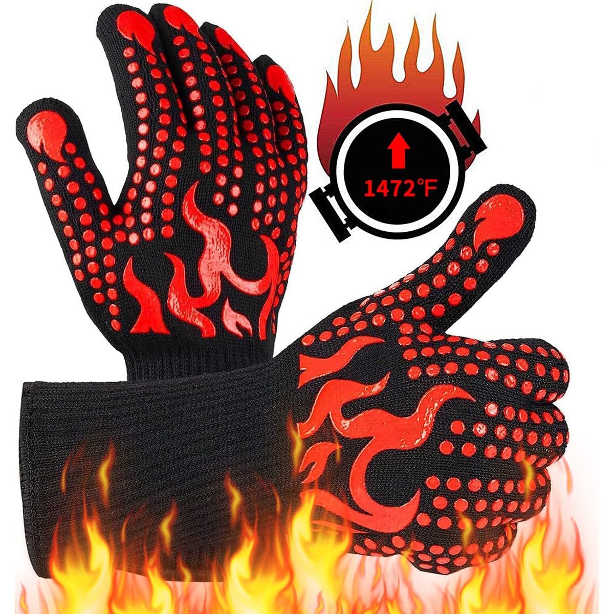KUANGYE - Guantes Alta Temperatura Cocina Asado Parrilla Bbq Set 2