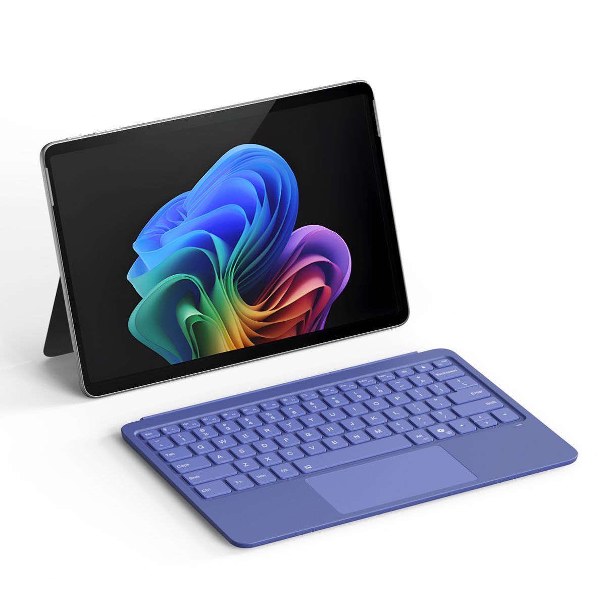 RENVMEXY - Teclado Surface Pro 12 con Touch y Luz RGB - Bluetooth 5.2 Azul