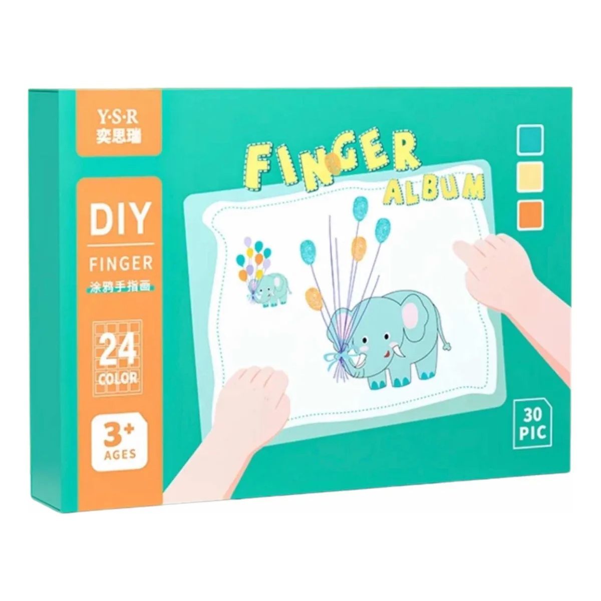 GENERICO - Set Pintura Arte Para Niños Kit Para Pinta Dedos 30 Páginas