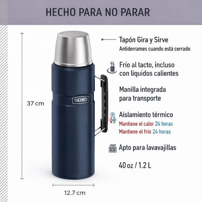 Imagen 2 del producto TERMO LIQUIDO KING ACERO INOX 2 LITROS NEGRO -