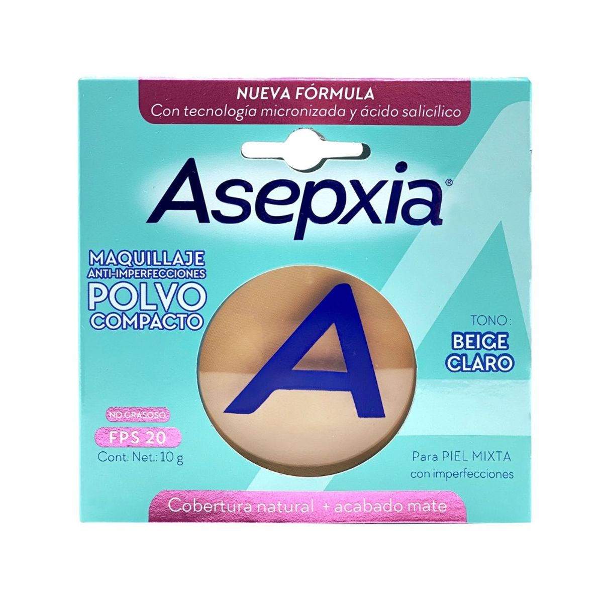 ASEPXIA - ASEPXIA MAQUILLAJE POLVO COMPRIMIDO BEIGE CLARO 10GR