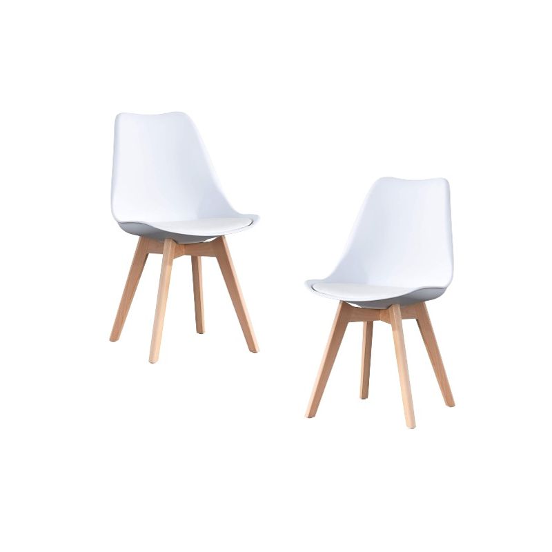 HABITA2 CHILE - Pack 2 Silla Comedor Acolchada Tulip Blanco