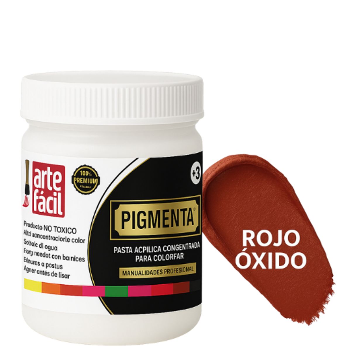 GENERICO - PASTA ACRILICA CONCENTRADA PIGMENTO PARA COLOREAR - 115 ML ROJO OXIDO