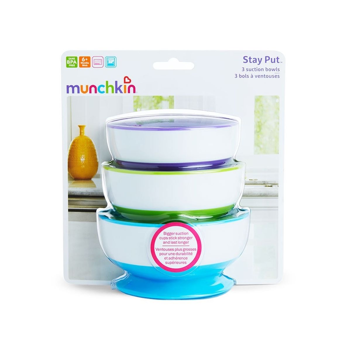 MUNCHKIN - Set de 3 Bowls con Antideslizante MUNCHKIN Stay Put