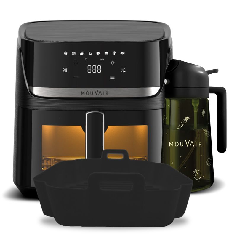 MOUVAIR - Freidora Supreme 8L + Rociador de Aceite + Molde de Silicona