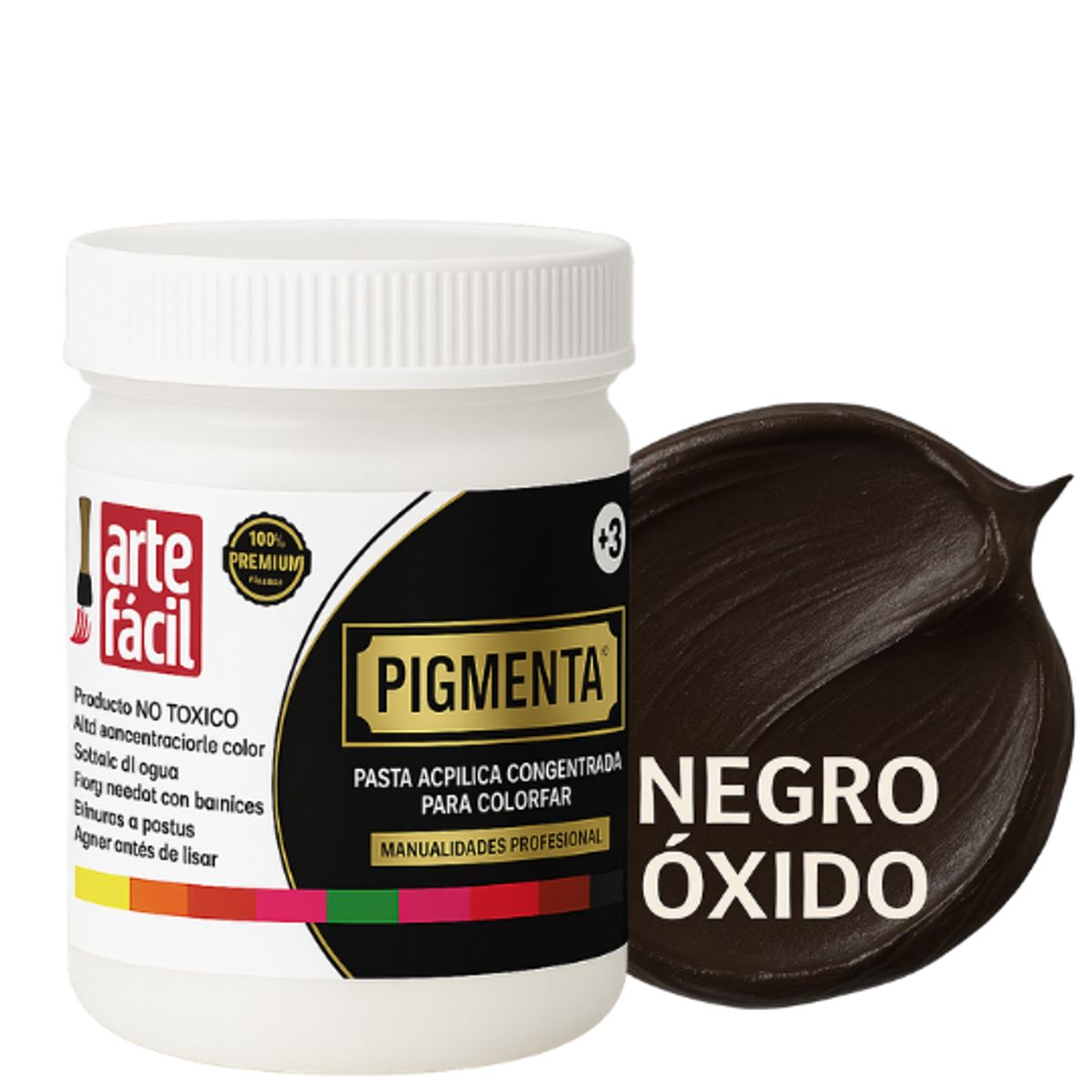 GENERICO - PASTA ACRILICA CONCENTRADA PIGMENTO PARA COLOREAR - 115 ML NEGRO OXIDO