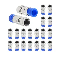 GENERICO - Conector Coaxial RG6 Tipo F de Compresión 20 piezas