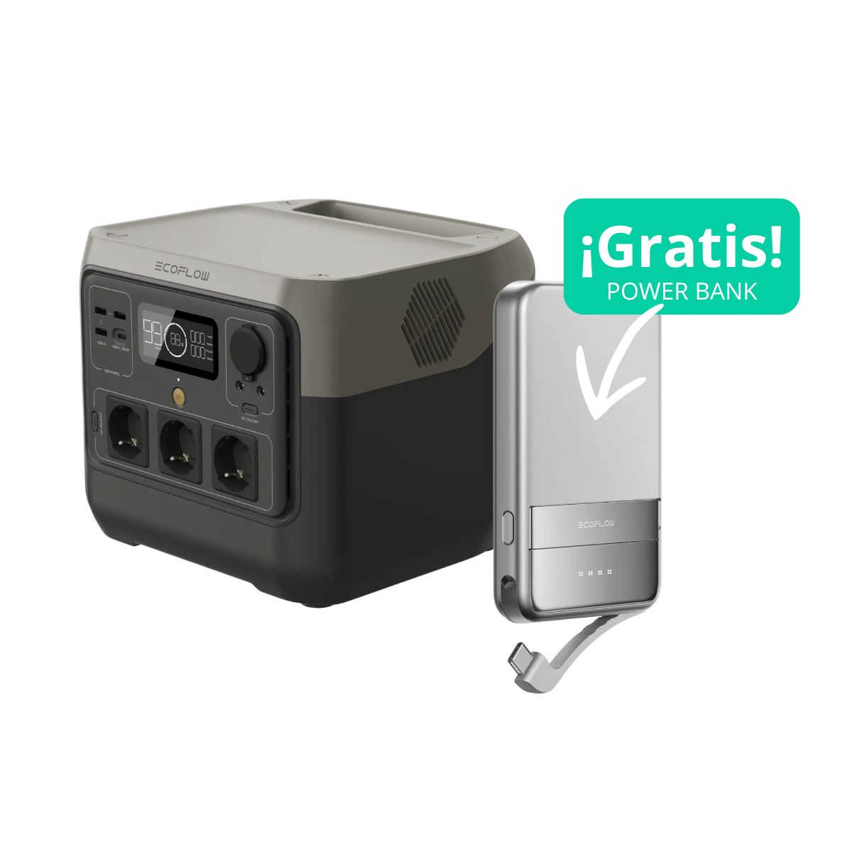 ECOFLOW - EcoFlow Generador River 2 Pro + Power Bank 5000