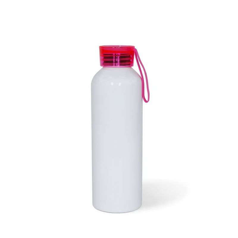 TODOK - Pack 12 Botellas Sport Para Sublimación 750ml Tapa Color Rosa