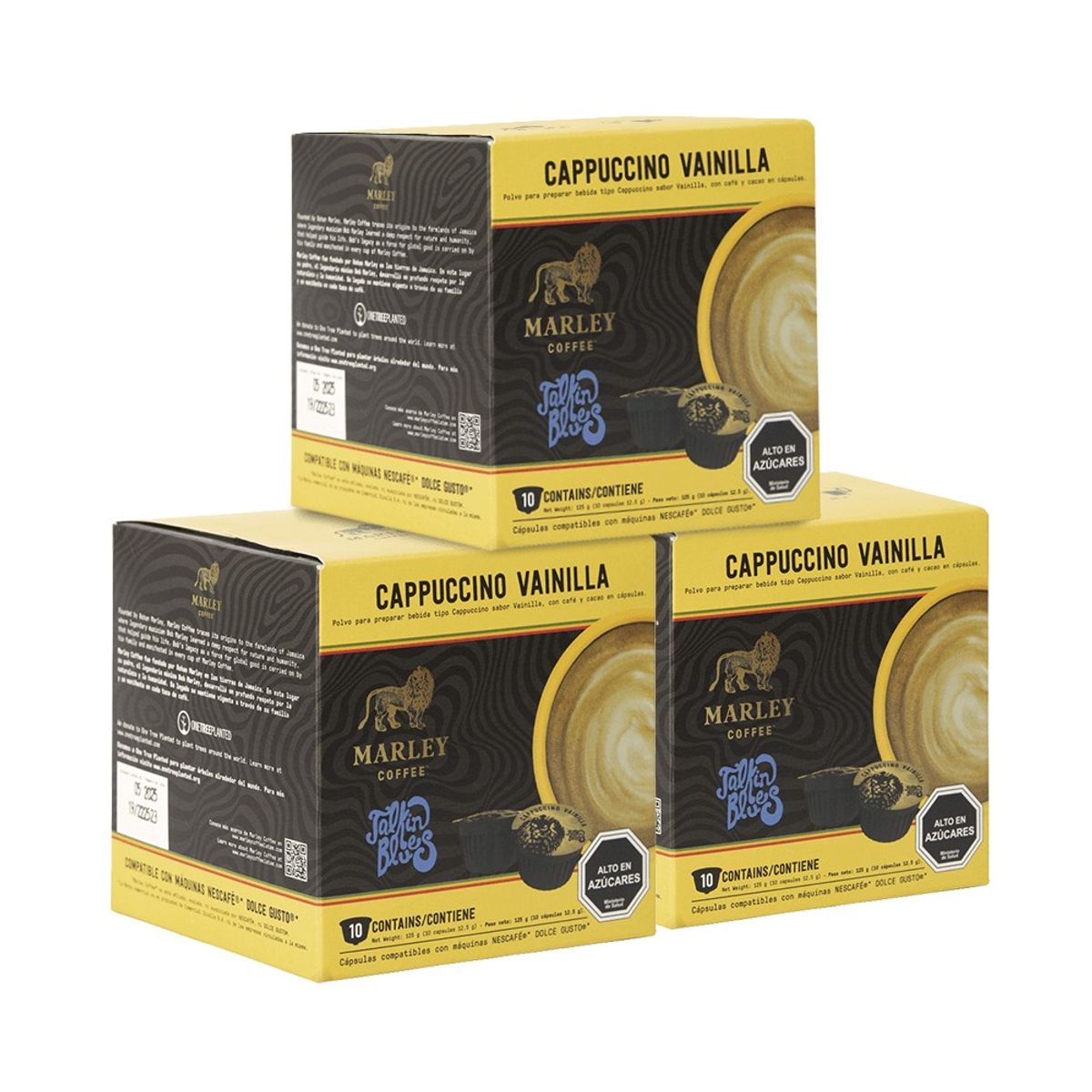 MARLEY COFFEE - Café Talkin Blues Cappuccino Vainilla Marley Coffee X3 Cajas