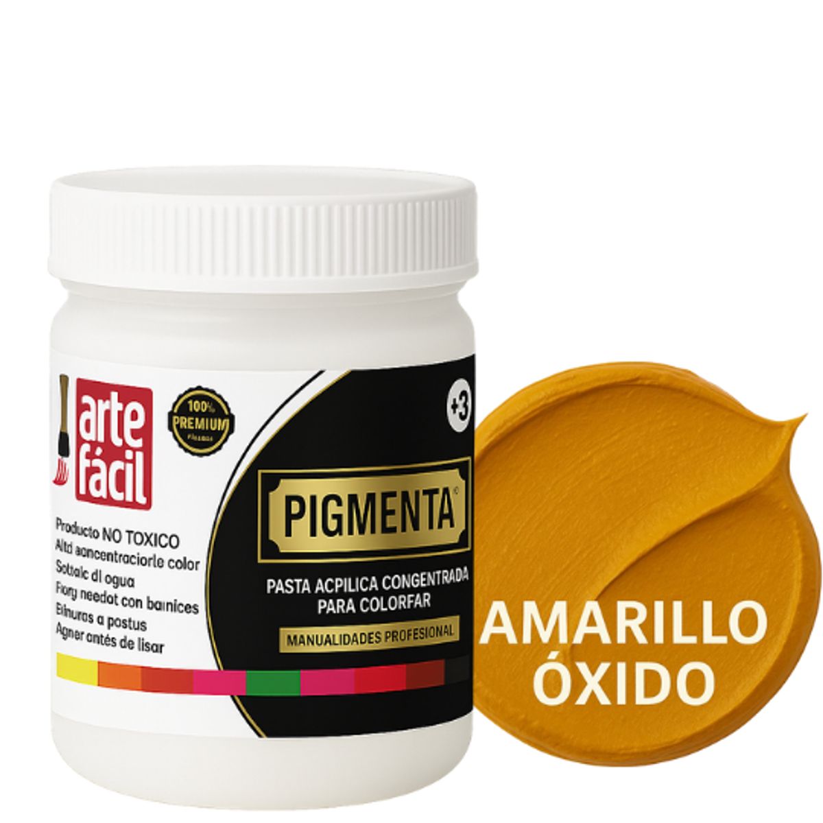 GENERICO - PASTA ACRILICA CONCENTRADA PIGMENTO PARA COLOREAR - 115 ML AMARILLO OXIDO