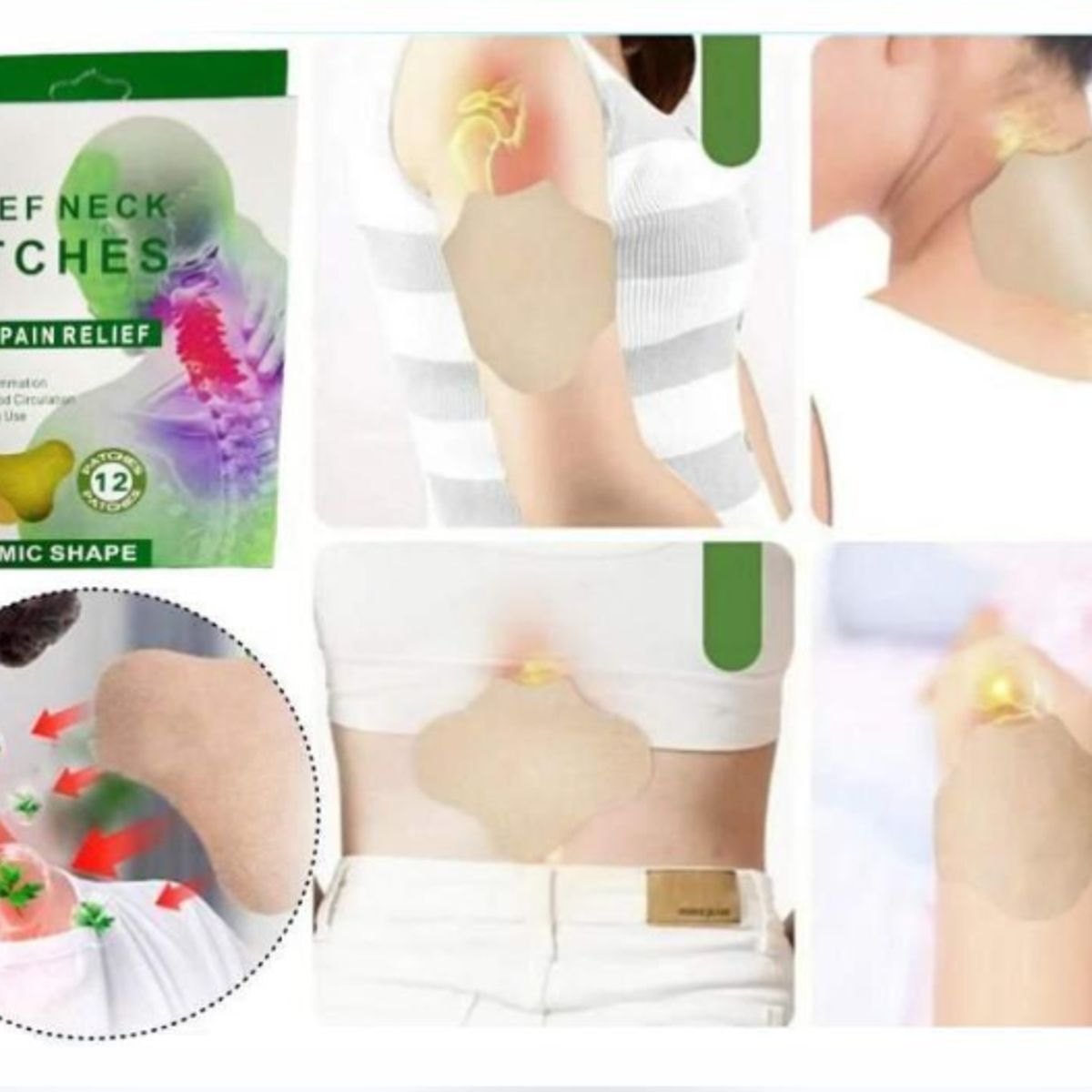 GENERICO - 12 Parches Para El Dolor Cervical Cuello Rodillas