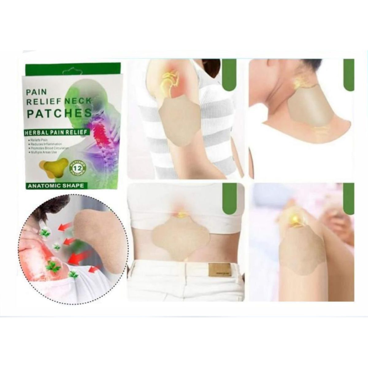 GENERICO - 12 Parches Para El Dolor Cervical Cuello Rodillas