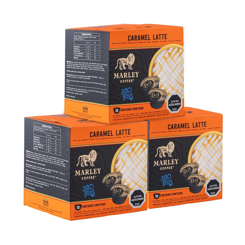 MARLEY COFFEE - Cápsulas Talkin Blues Caramel Latte Marley Coffee X3 Cajas