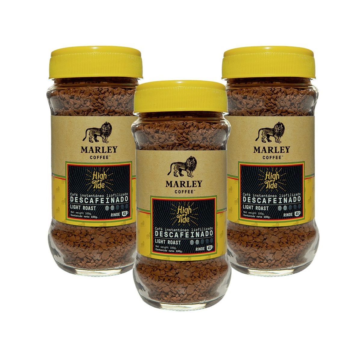 MARLEY COFFEE - Pack X3 Café Liofilizado Descafeinado High Tide