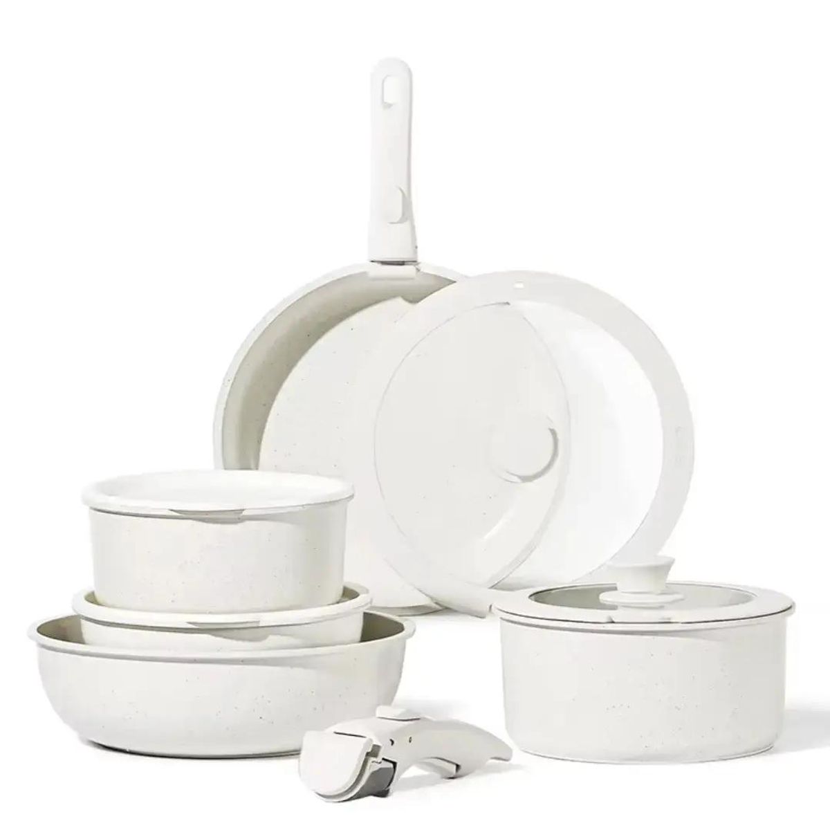 HOMEN - Batería De Cocina Homen Ollas 11 Piezas Blancas