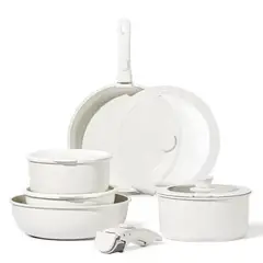 HOMEN - Batería De Cocina Ollas 11 Piezas Blancas