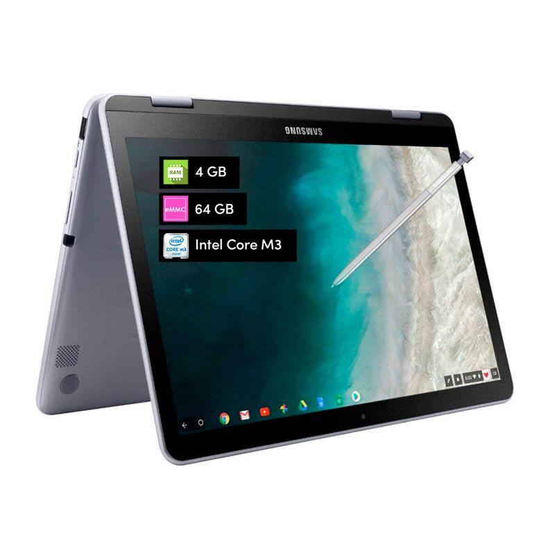 SAMSUNG - Notebook Chromebook 2 en 1 Samsung Plus Intel Core 4GB 64GB 12.2' Táctil 360° Chrome Os