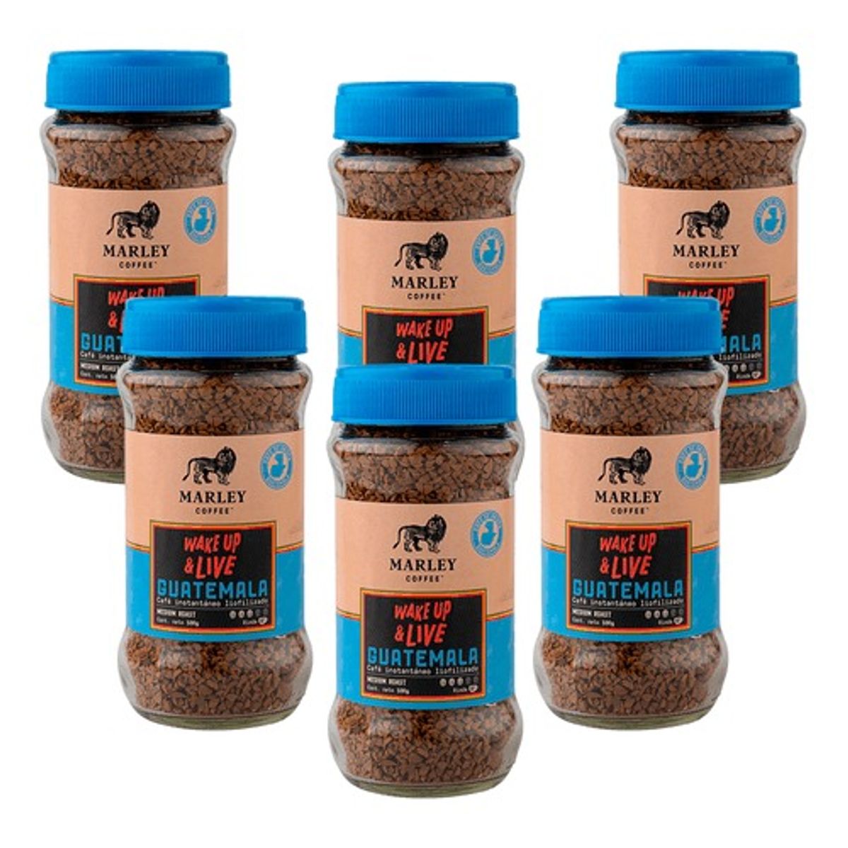 MARLEY COFFEE - Pack x6 Café Liofilizado Wake up and Live Guatemala100 g