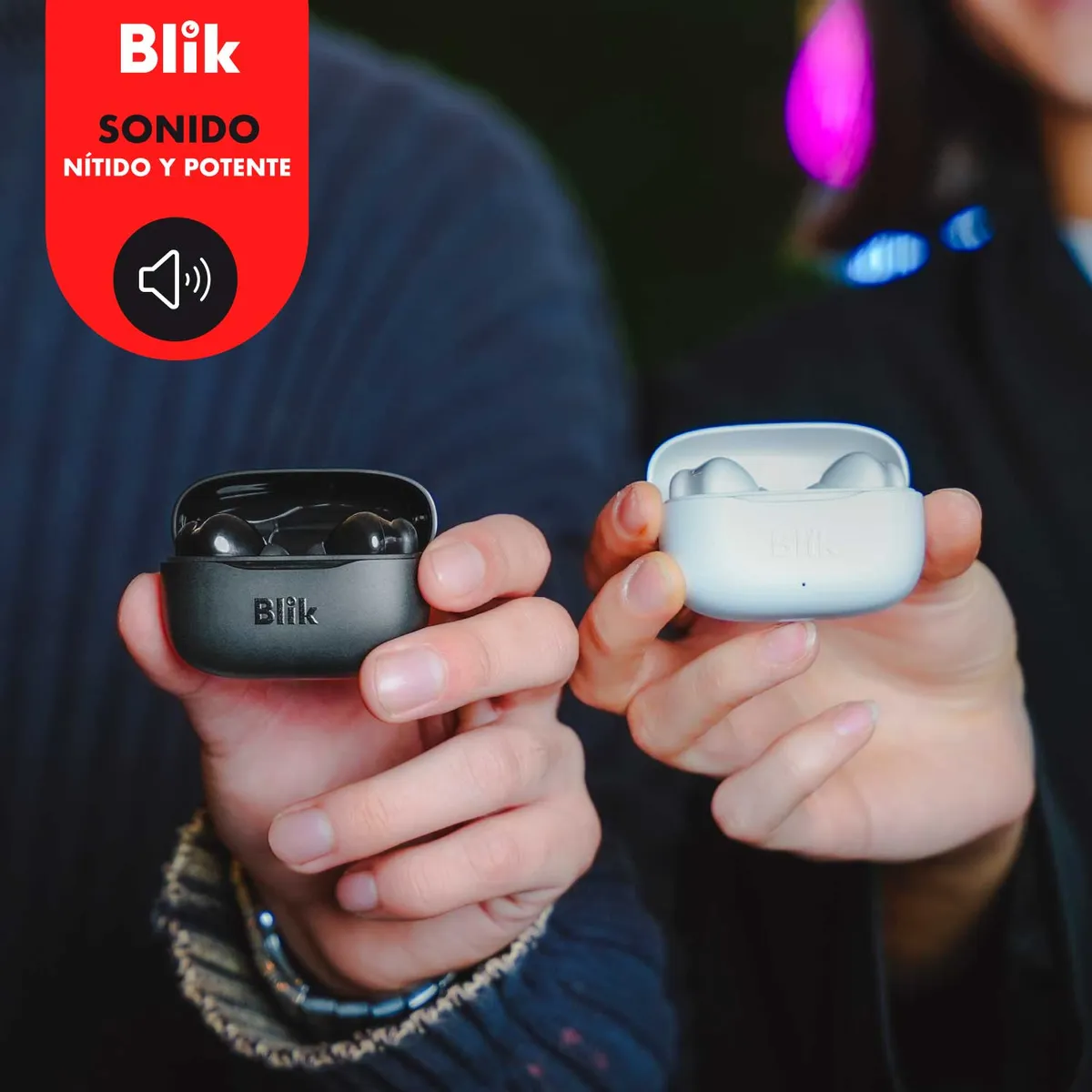 BLIK - Audifonos Bluetooth Inalámbricos Blik Air500 Negros 30 hrs