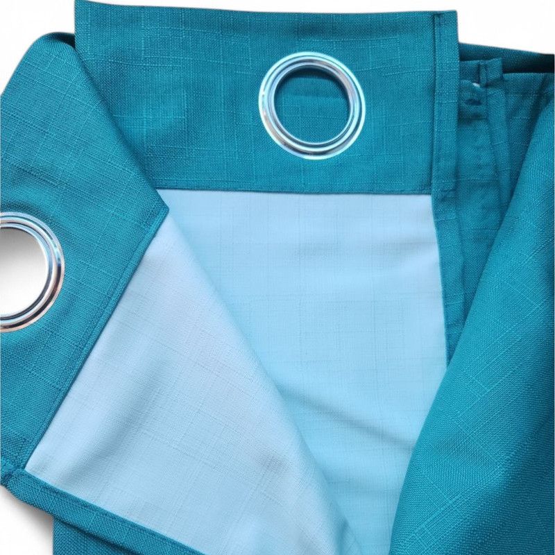 GENERICO - Cortina Blackout Engomado Térmica Tela Lino 140x220 Colores - Turquesa