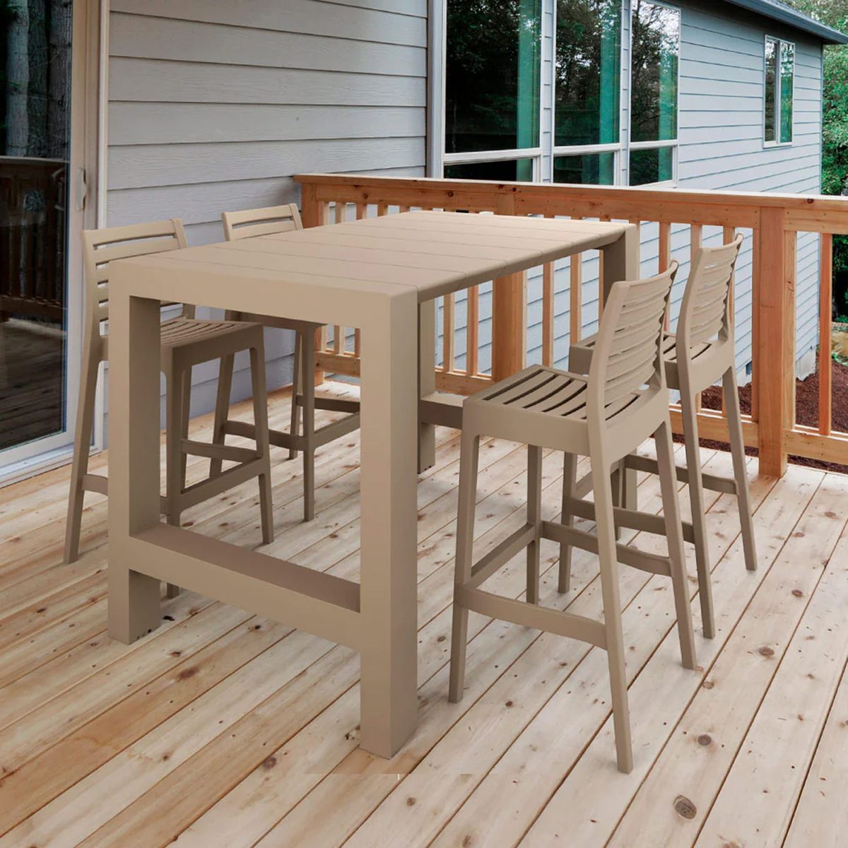 DECO EXTERIOR - 4 Taburetes de exterior Ares 75 - Arena