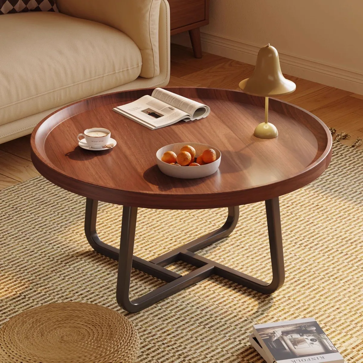 IDEEHOUSE - Juego Mesa De Centro Living Madera Nactura Moderna