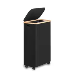 GENERICO - Cesto Ropa Sucia 75L Con Tapa Bolsa Extraible Negro