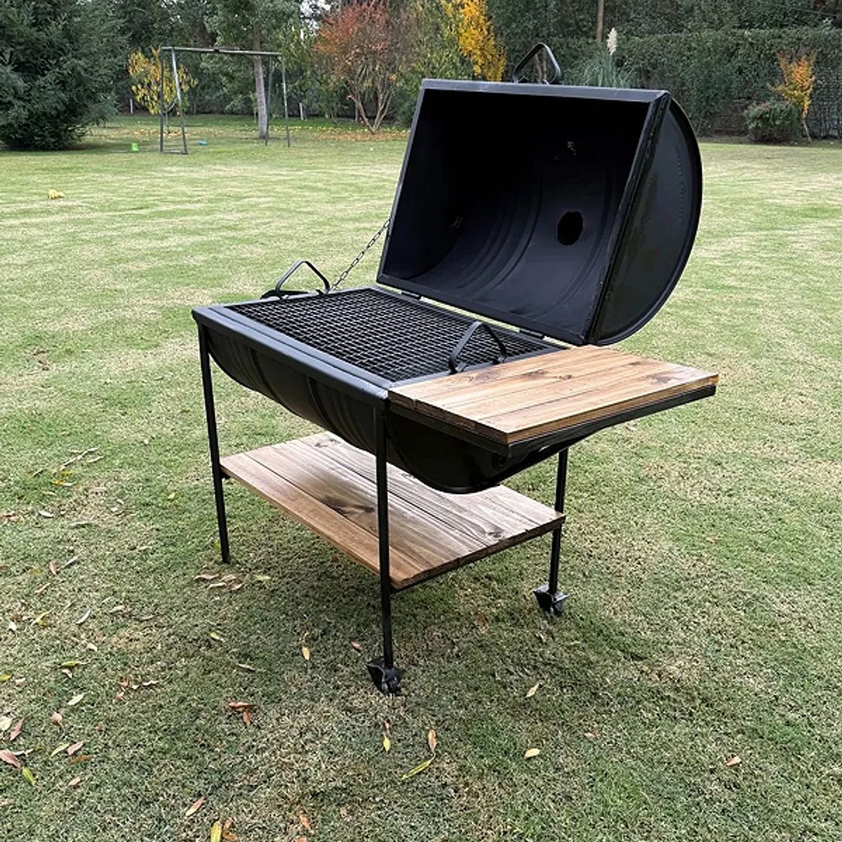 GENERICO - Parrilla Asado A Carbon Con Tapa Y Mesa 90x60 Santa Parrilla