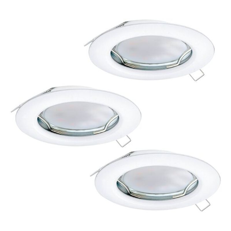 EGLO - Foco embutido Eglo Peneto SET X3 acero blanco DM78 GU10 3X3W Cód94235