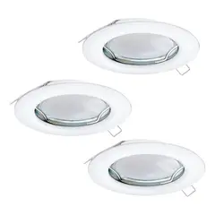 EGLO - Foco embutido Peneto SET X3 acero blanco DM78 GU10 3X3W Cód94235