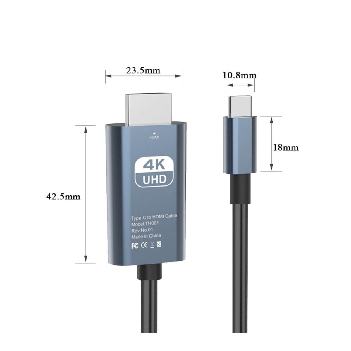 JOIGO - Adaptador Cable 2 Metros USB-C A HDMI 4K 60Hz