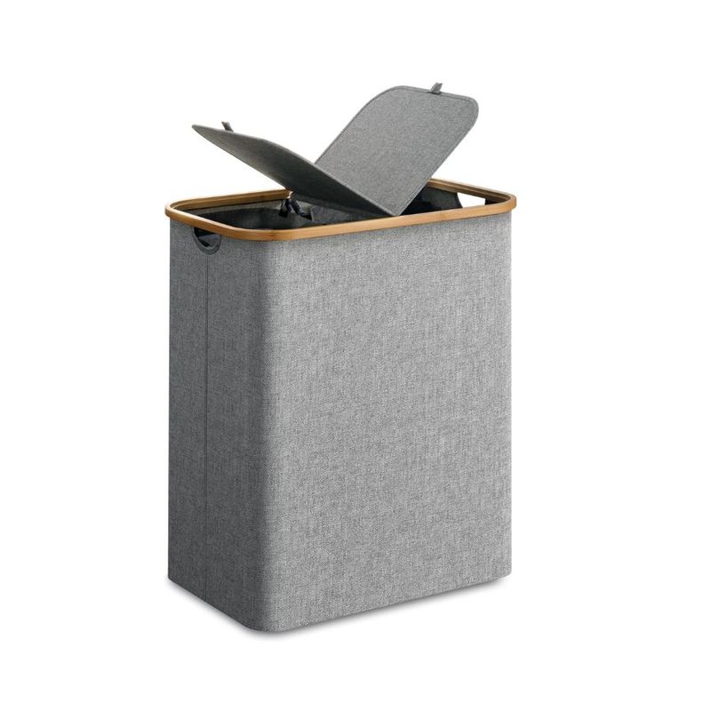 GENERICO - Cesto Para Ropa 2 Compartimentos  Gris
