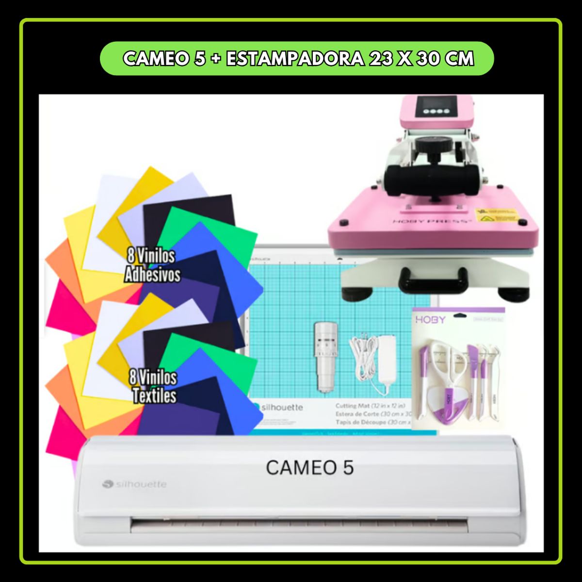 SILHOUETTE - Cameo 5 + estampadora Hoby Press 23x30 cm DOS04