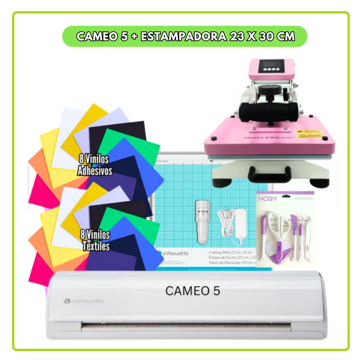SILHOUETTE - Cameo 5 + estampadora Hoby Press 23x30 cm DOS04