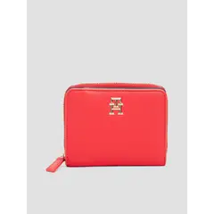 TOMMY HILFIGER - Billetera Con Cierre Y Logo Monogram Rojo