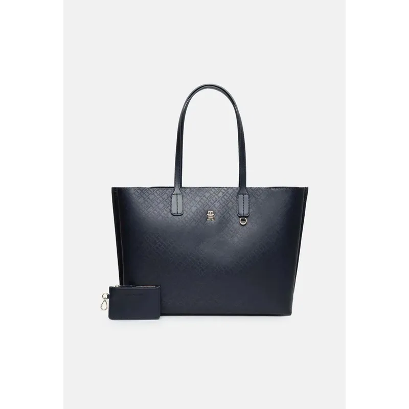 TOMMY HILFIGER - Tote Distinct Monogram Azul Tommy Hilfiger
