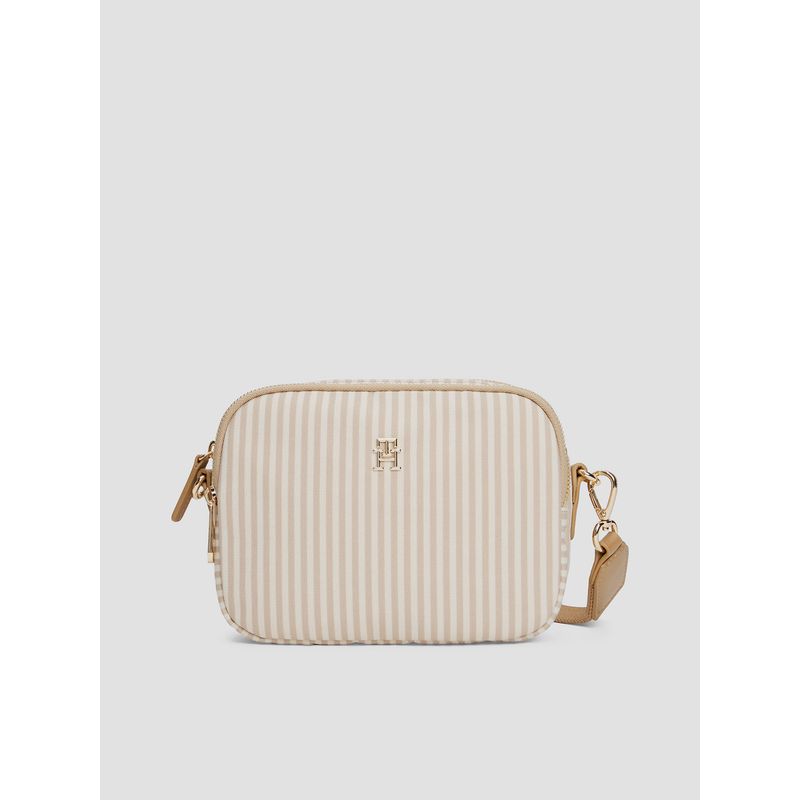 TOMMY HILFIGER - Bandolera Poppy Summer A Rayas Beige Tommy Hilfiger
