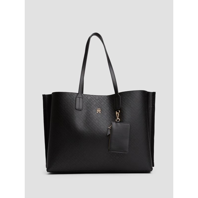 TOMMY HILFIGER - Tote Distinct Monogram Negro Tommy Hilfiger