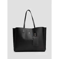 TOMMY HILFIGER - Tote Distinct Monogram Negro