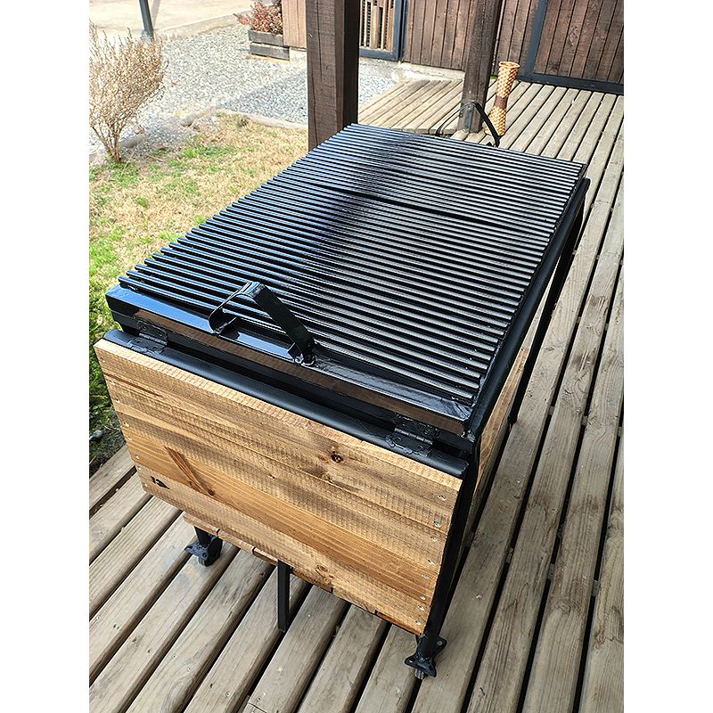 GENERICO - Parrilla Enlozada Con Fierro Redondo 90x60cm Plana Santa Parrilla