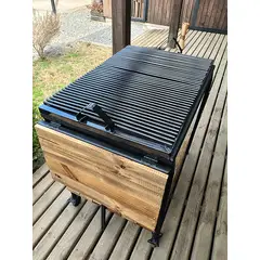 GENERICO - Parrilla Enlozada Con Fierro Redondo 90x60cm Plana Santa Parrilla